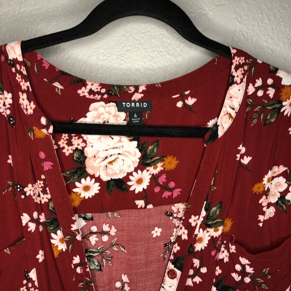 Emma Babydoll Challis Button-Front Tunic 4X - Picture 6 of 9